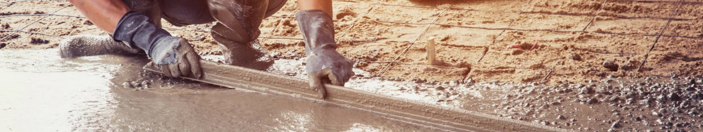 A concrete contractor building a foundation.