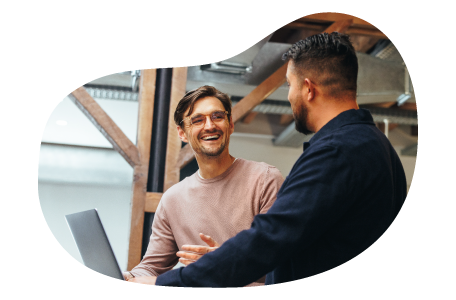 A consulting professional providing business advice to a client. A consulting professional providing business advice to a client.